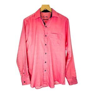 NWOT Tasso Elba Pink Collared Long Sleeve Dress Shirt Size Small